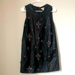 Faux leather embellished dress